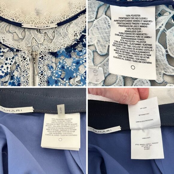 T Tahari Floral Lace Eyelet Jacket & Skirt Coord Set - RARE Wearable Art, S/M - Picture 12 of 16